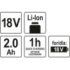 Акумулятор YATO 18V, 2.0 А/год (YT-82842)